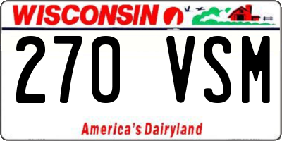 WI license plate 270VSM
