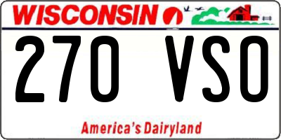 WI license plate 270VSO