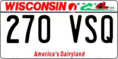 WI license plate 270VSQ
