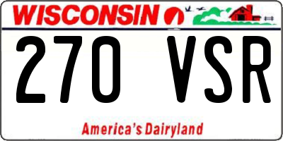 WI license plate 270VSR