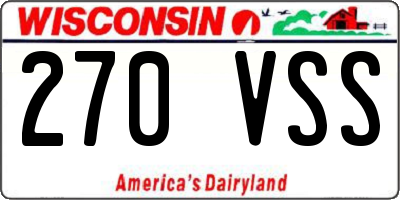 WI license plate 270VSS
