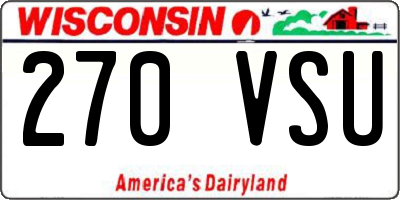 WI license plate 270VSU