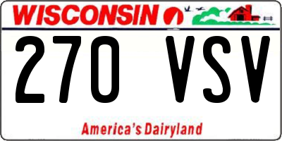 WI license plate 270VSV