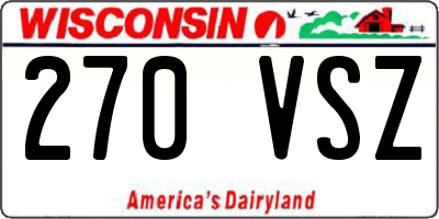WI license plate 270VSZ