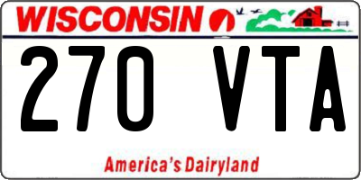 WI license plate 270VTA