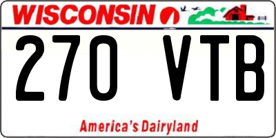 WI license plate 270VTB