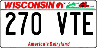 WI license plate 270VTE