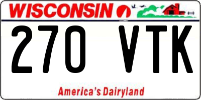 WI license plate 270VTK