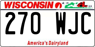 WI license plate 270WJC