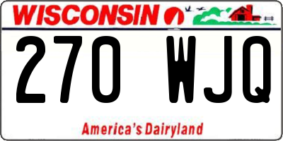 WI license plate 270WJQ