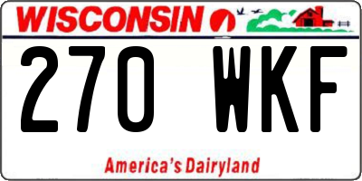 WI license plate 270WKF