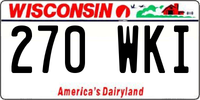 WI license plate 270WKI