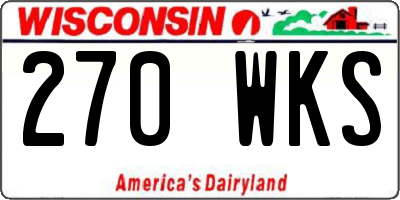 WI license plate 270WKS