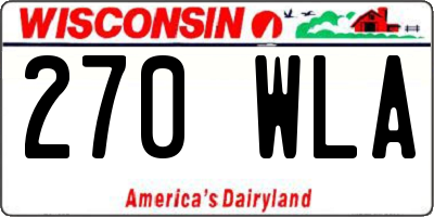 WI license plate 270WLA