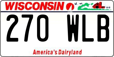 WI license plate 270WLB