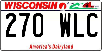 WI license plate 270WLC