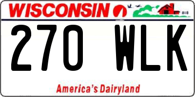 WI license plate 270WLK
