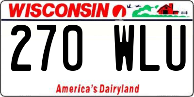 WI license plate 270WLU