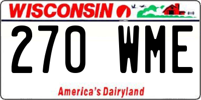 WI license plate 270WME