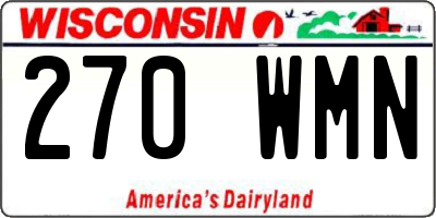 WI license plate 270WMN
