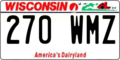 WI license plate 270WMZ