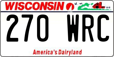 WI license plate 270WRC