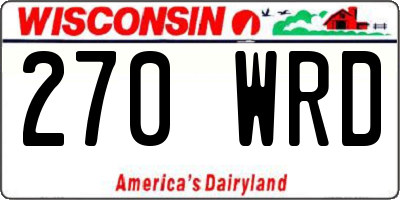 WI license plate 270WRD