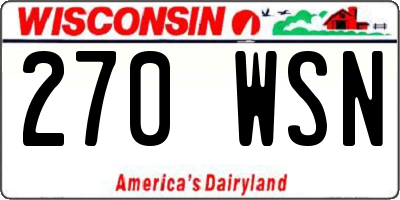 WI license plate 270WSN