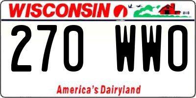 WI license plate 270WWO