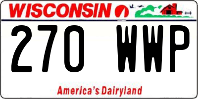 WI license plate 270WWP