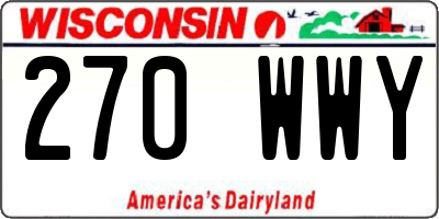 WI license plate 270WWY