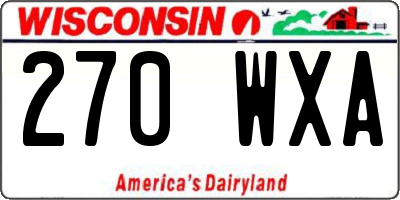 WI license plate 270WXA