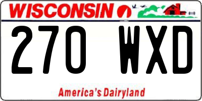 WI license plate 270WXD