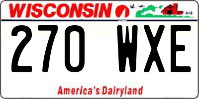WI license plate 270WXE