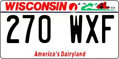 WI license plate 270WXF