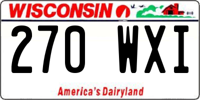 WI license plate 270WXI