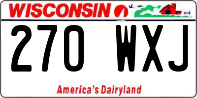 WI license plate 270WXJ