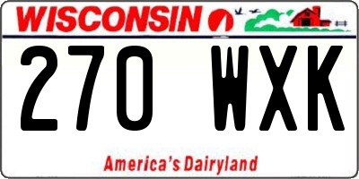WI license plate 270WXK