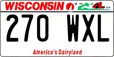 WI license plate 270WXL