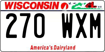 WI license plate 270WXM