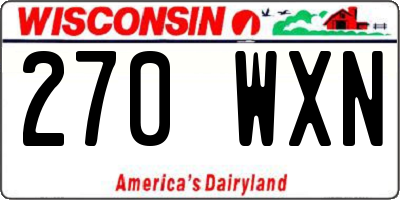 WI license plate 270WXN