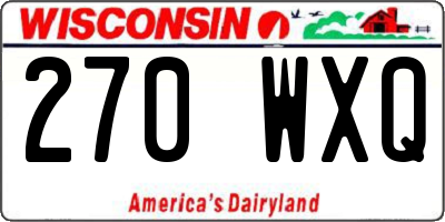 WI license plate 270WXQ