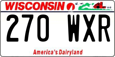 WI license plate 270WXR