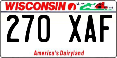 WI license plate 270XAF