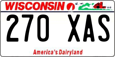 WI license plate 270XAS