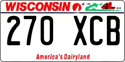 WI license plate 270XCB