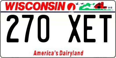 WI license plate 270XET