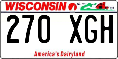 WI license plate 270XGH