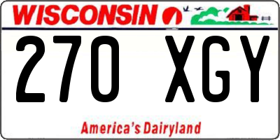 WI license plate 270XGY