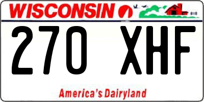 WI license plate 270XHF